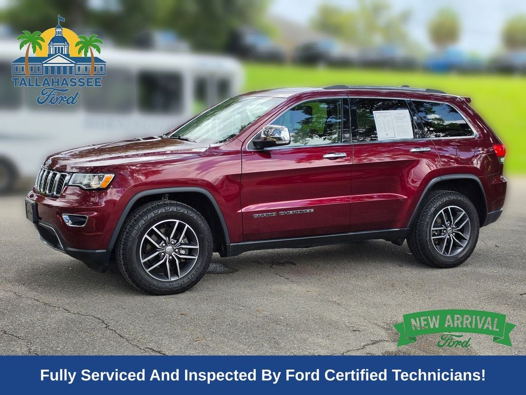 2017 Jeep Grand Cherokee Limited in Velvet Red Pearlcoat — front three-quarter view