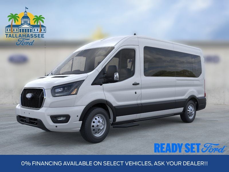 2026 Ford Transit-350 15 Passenger in Oxford White — front three-quarter view