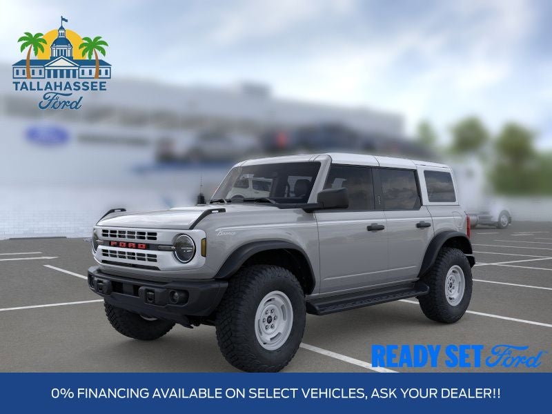 2026 Ford Bronco Heritage Edition in Avalanche Gray — front three-quarter view