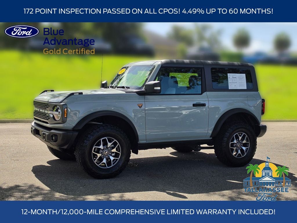 2023 Ford Bronco Badlands in Cactus Gray — front three-quarter view
