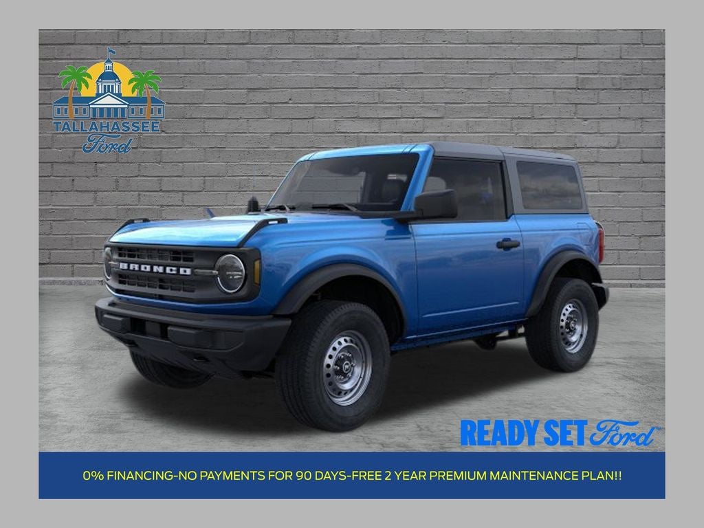 2026 Ford Bronco Base in Velocity Blue Metallic — front three-quarter view