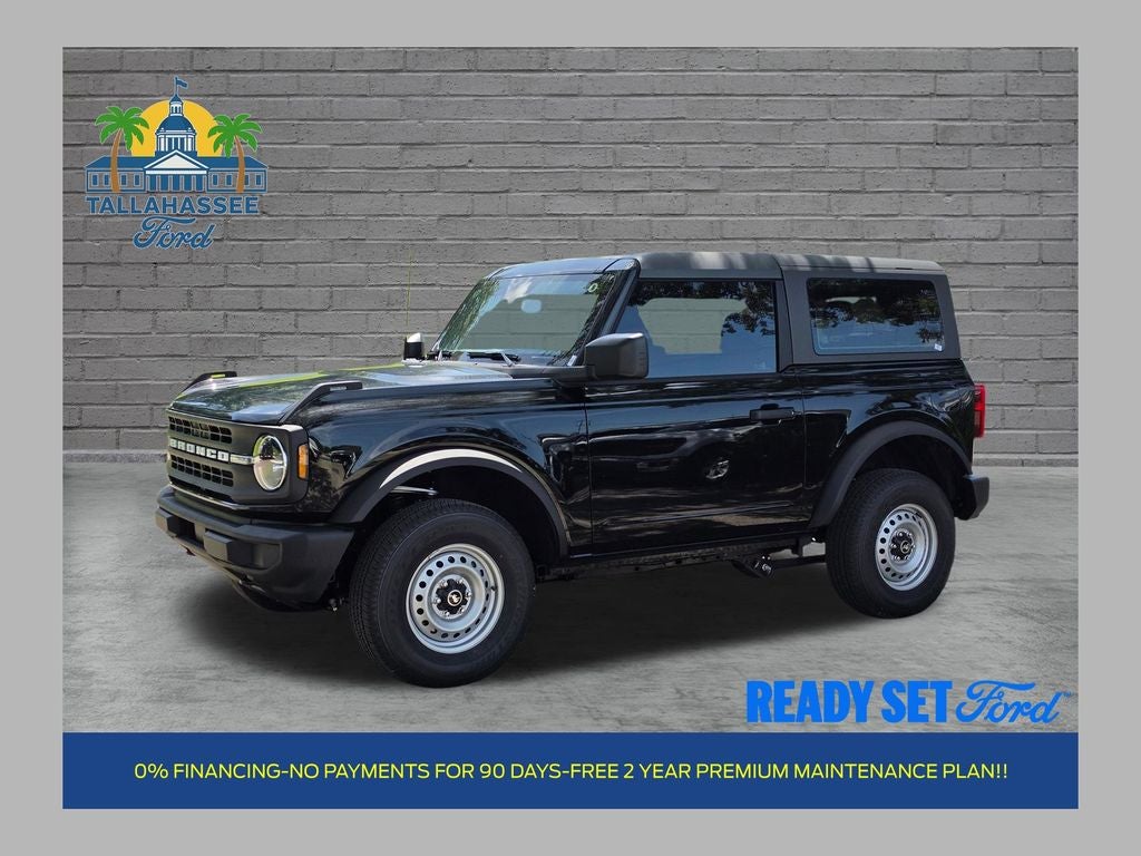 2026 Ford Bronco Base in Shadow Black — front three-quarter view
