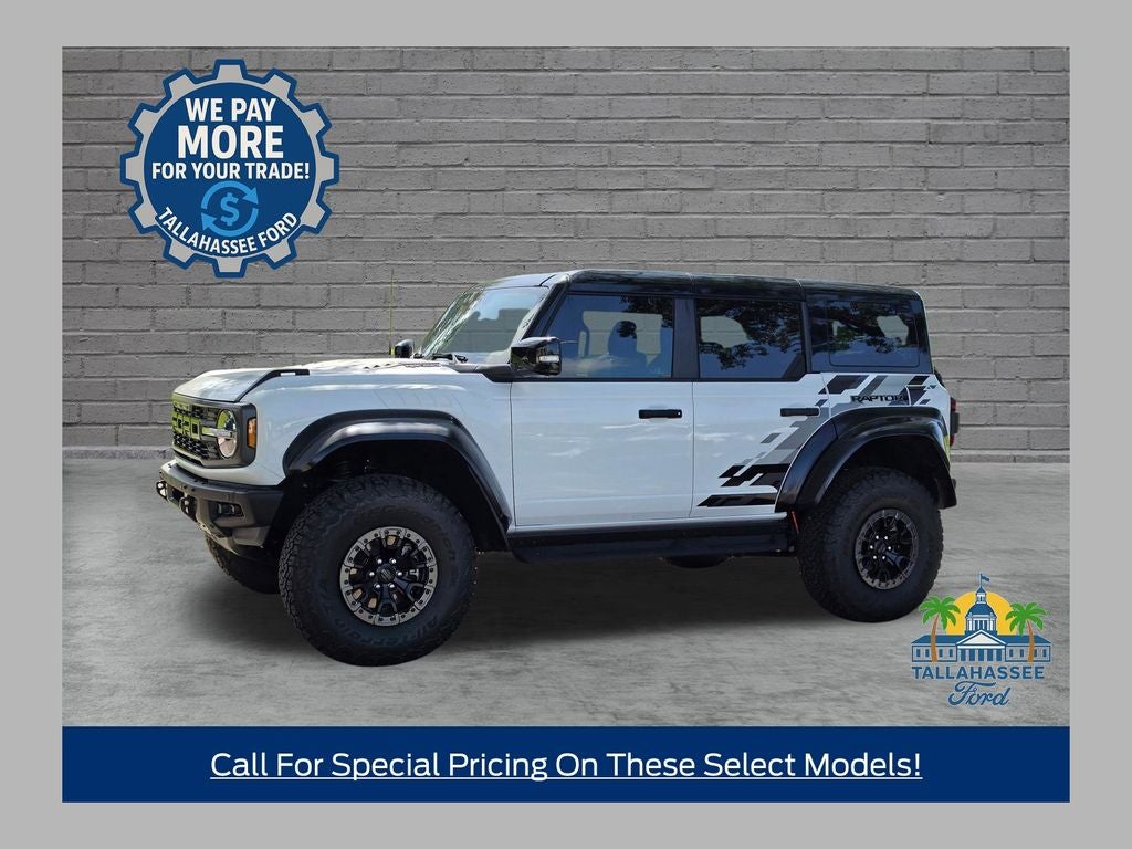 2026 Ford Bronco Raptor in Oxford White — front three-quarter view