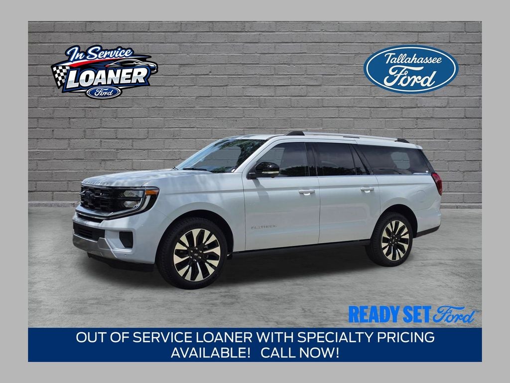 2026 Ford Expedition Max Platinum in Space Silver Metallic — front three-quarter view