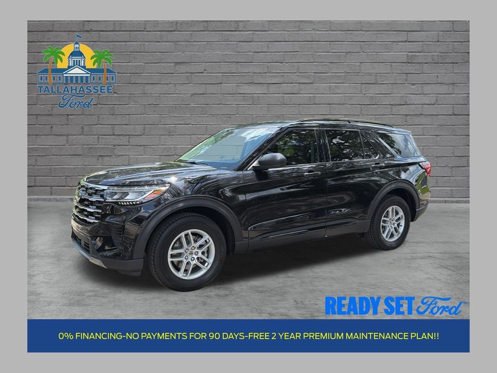 2026 Ford Explorer Active in Agate Black Metallic — front three-quarter view