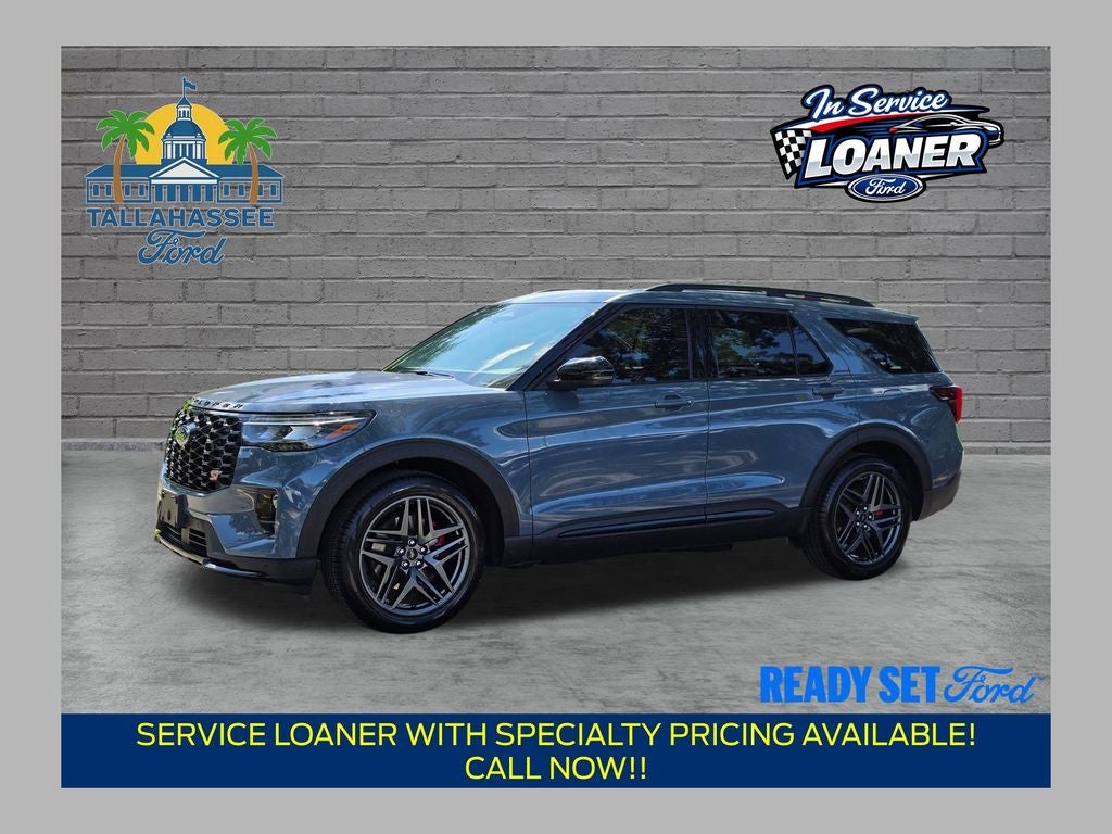 2026 Ford Explorer ST in Vapor Blue Metallic — front three-quarter view
