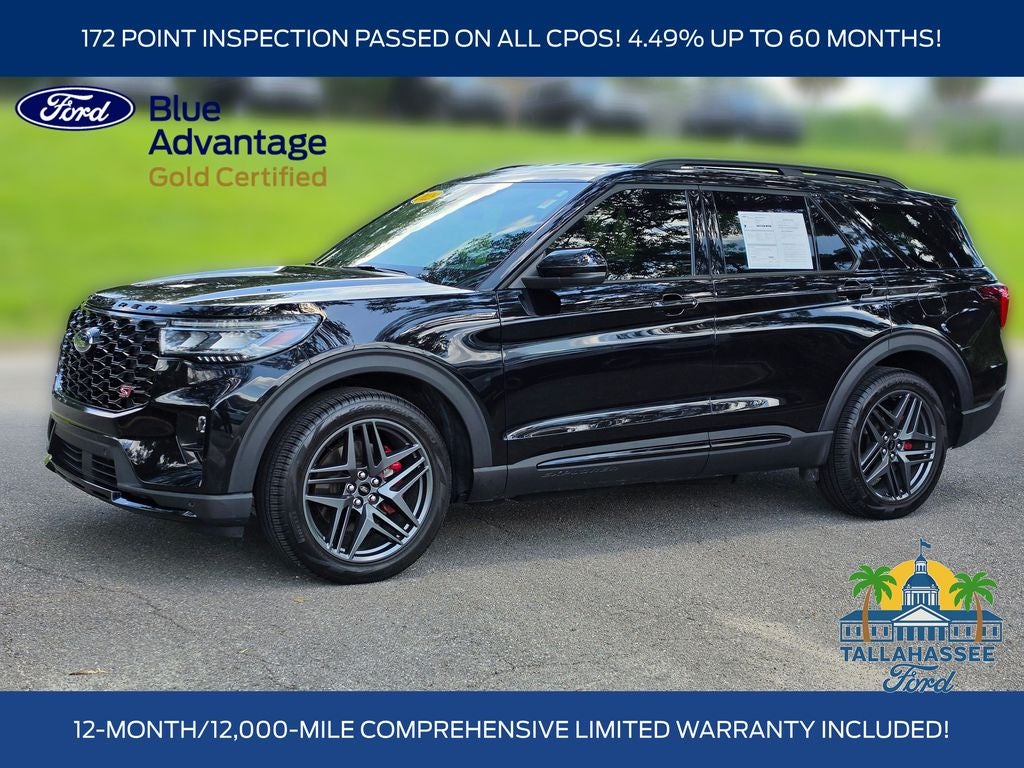 2025 Ford Explorer ST in Black Metallic — front three-quarter view