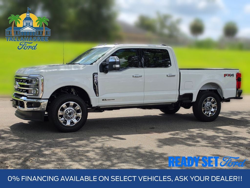 2026 Ford F-250SD Lariat in Star White Metallic Tri-Coat — front three-quarter view