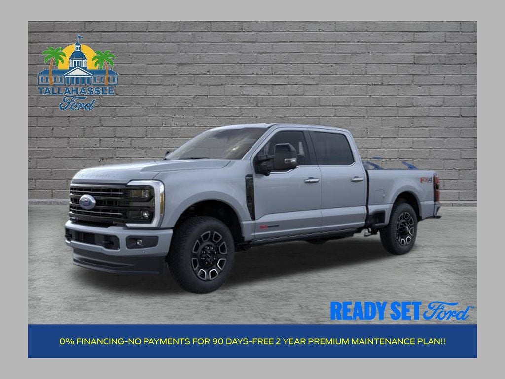 2026 Ford F-250SD Platinum in Glacier Gray Metallic Tri-Coat — front three-quarter view
