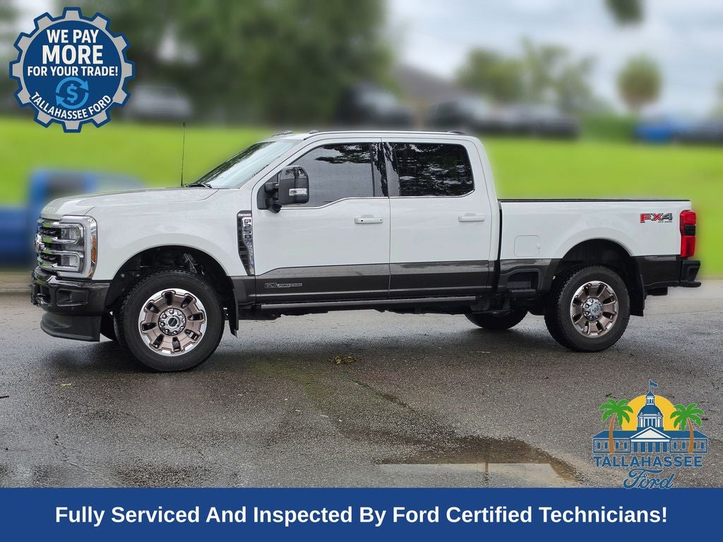 2025 Ford F-250SD King Ranch in Star White Metallic Tc — front three-quarter view