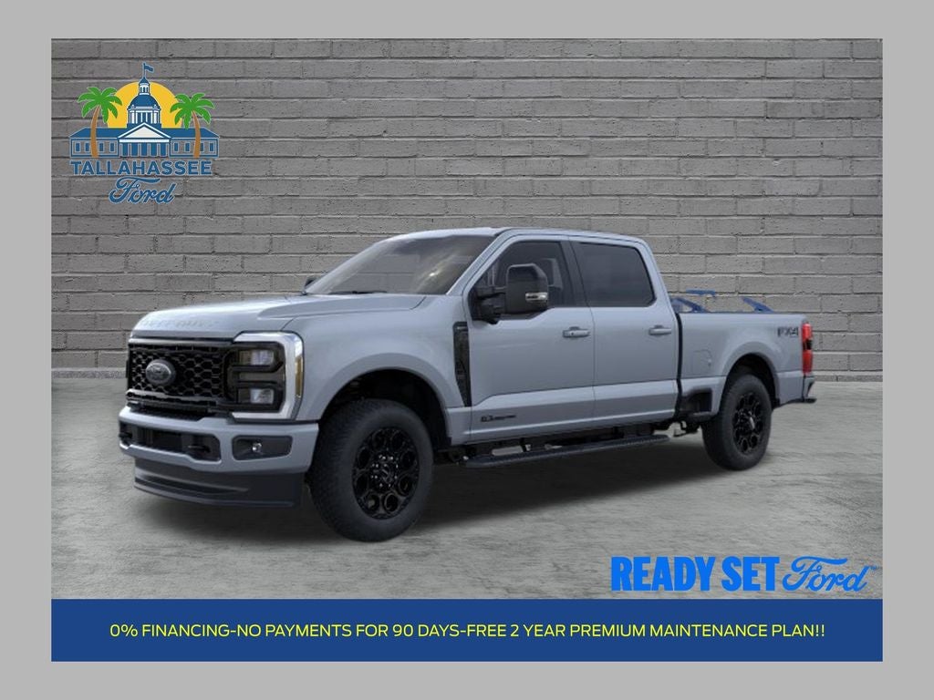 2026 Ford F-250SD Lariat in Glacier Gray Metallic Tri-Coat — front three-quarter view