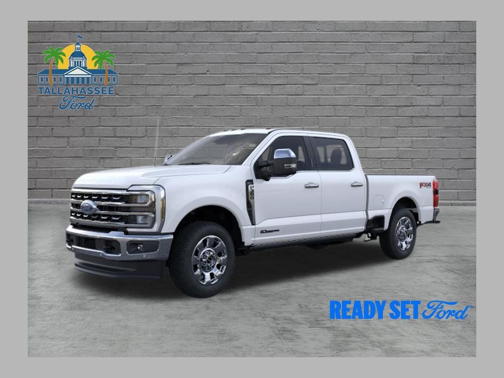 2026 Ford F-350SD Lariat in Star White Metallic Tri-Coat — front three-quarter view