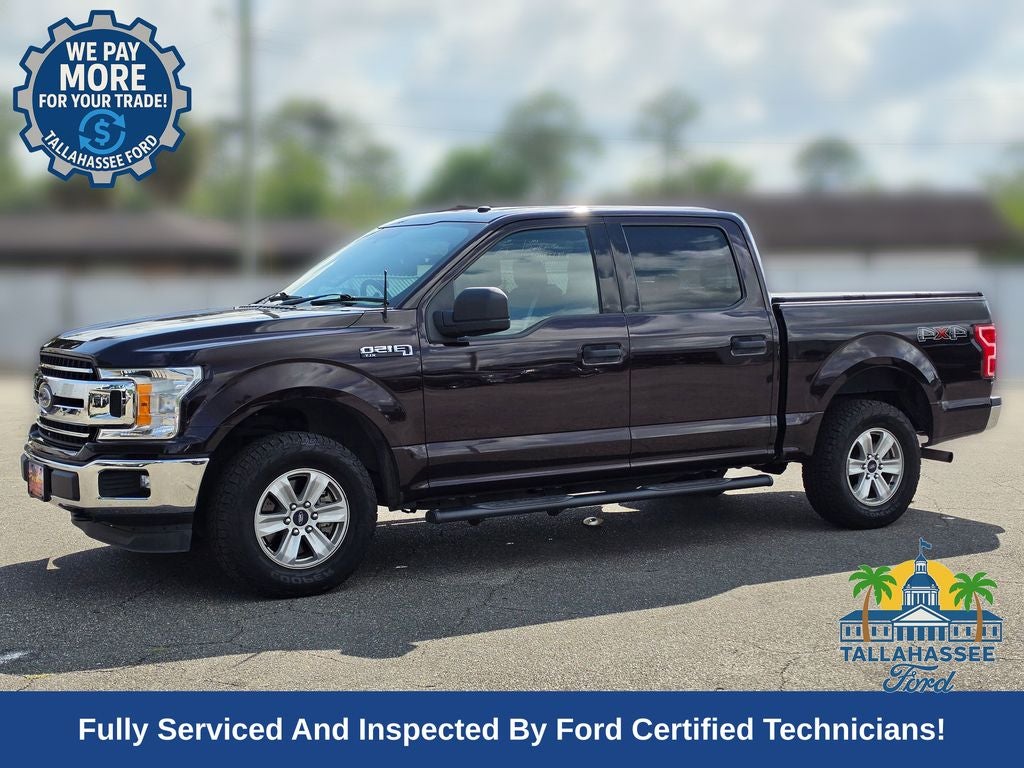 2018 Ford F-150 XLT in Magma Red — front three-quarter view