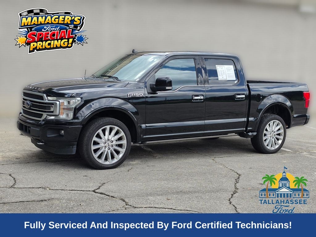 2019 Ford F-150 Limited in Black — front three-quarter view