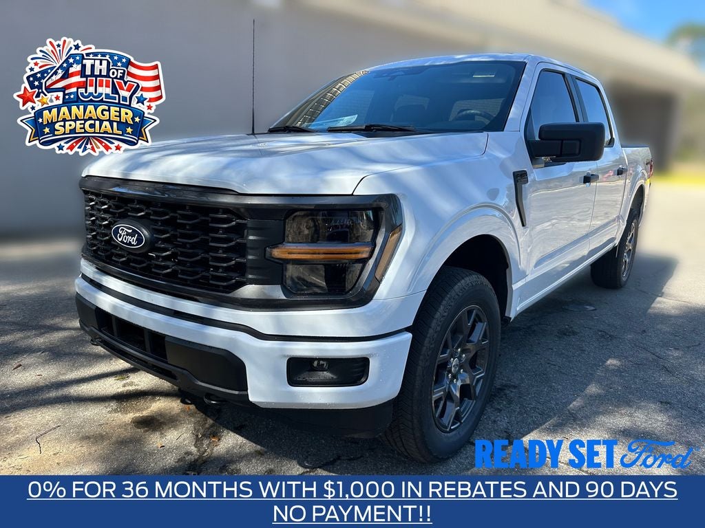 2026 Ford F-150 STX in Oxford White — front three-quarter view