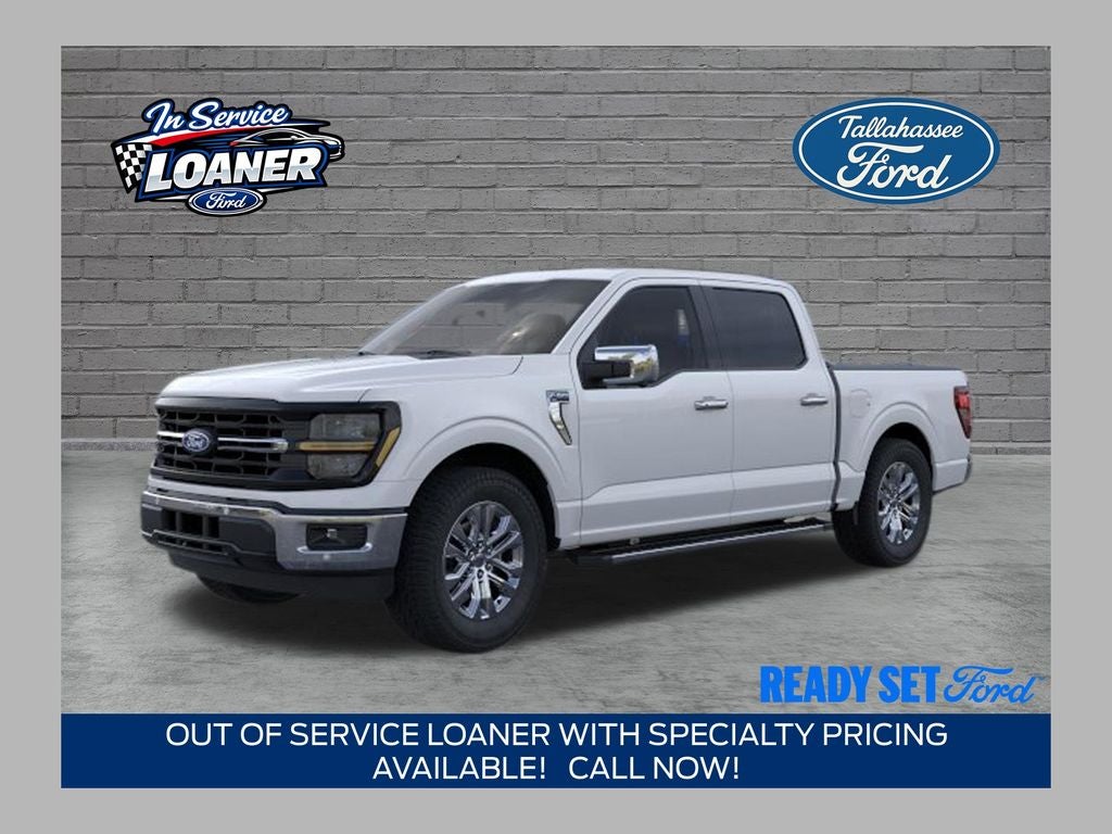 2026 Ford F-150 XLT in Oxford White — front three-quarter view