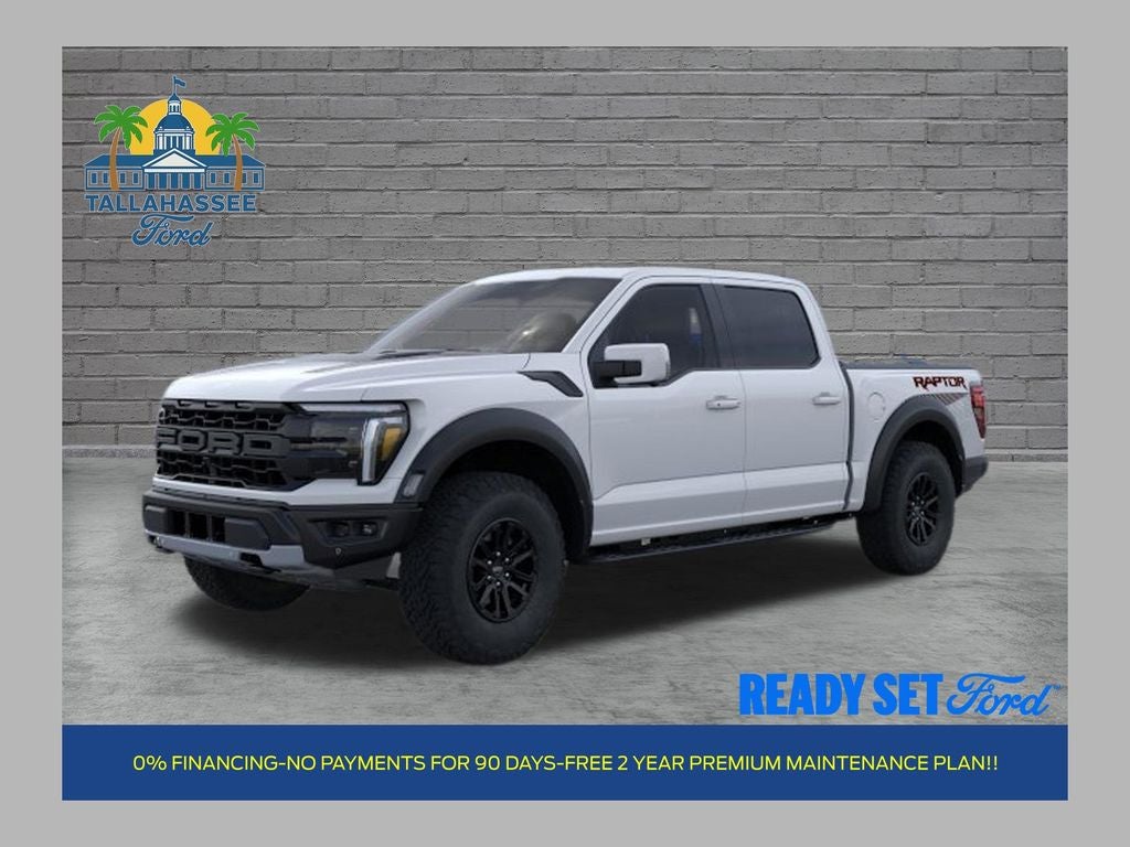 2026 Ford F-150 Raptor in Oxford White — front three-quarter view