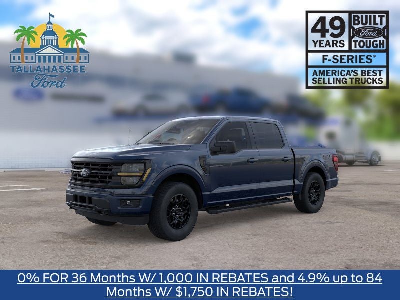 2026 Ford F-150 XLT in Antimatter Blue Metallic — front three-quarter view