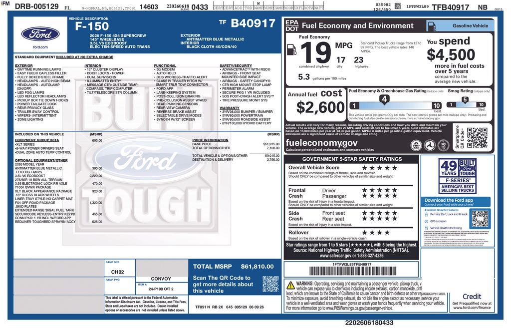 2026 Ford F-150 — interior view