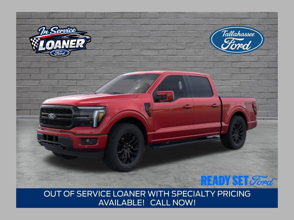 2026 Ford F-150 Lariat in Ruby Red Metallic Tinted Clearcoat — front three-quarter view