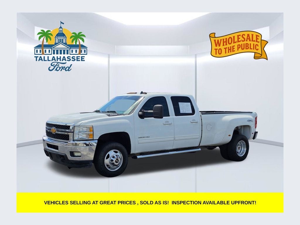 2013 Chevrolet Silverado 3500HD LTZ in Summit White — front three-quarter view