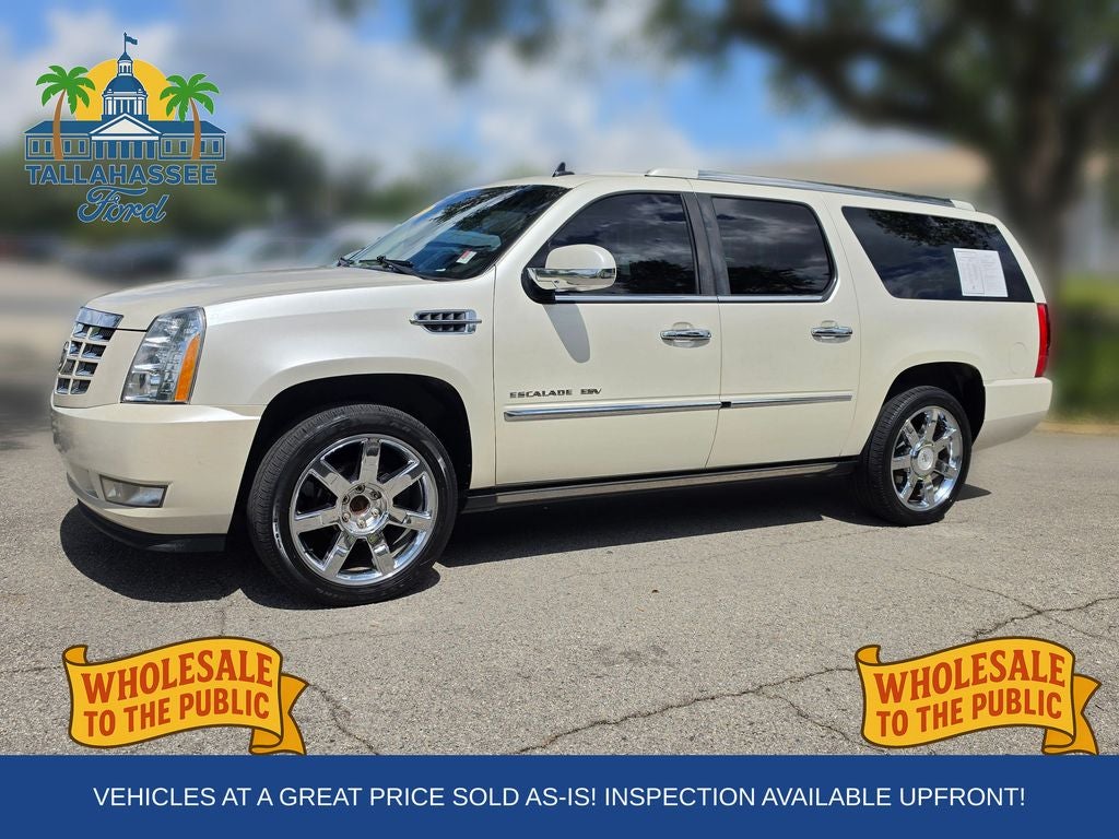 2011 Cadillac Escalade ESV Premium in White Diamond Clearcoat — front three-quarter view