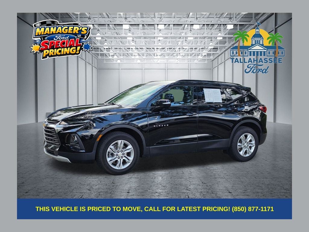2021 Chevrolet Blazer LT in Black — front three-quarter view