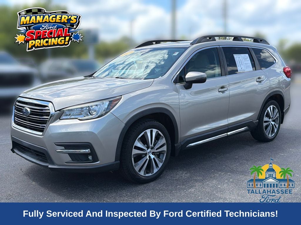 2019 Subaru Ascent Limited in Tungsten Metallic — front three-quarter view
