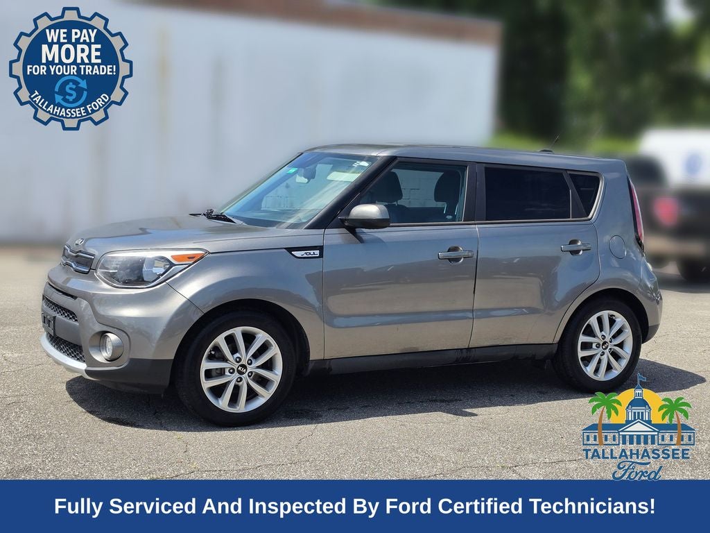 2017 Kia Soul Plus in Titanium Gray — front three-quarter view
