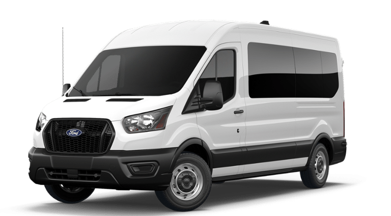 2026 Ford Transit Commercial Passenger Van XL in Oxford White — front three-quarter view