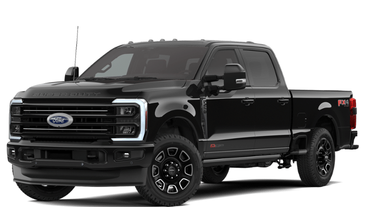 2026 Ford Super Duty F-250 Platinum in Agate Black Metallic — front three-quarter view