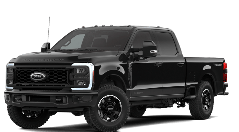 2026 Ford Super Duty F-250 Lariat in Agate Black Metallic — front three-quarter view