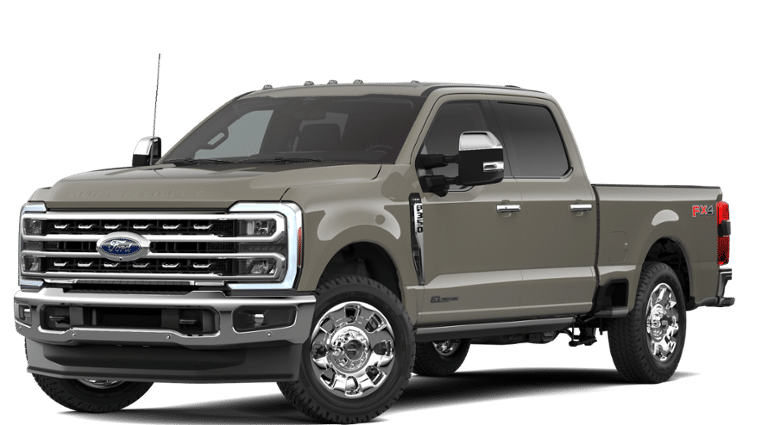 2026 Ford Super Duty F-350 Lariat in Marsh Gray — front three-quarter view
