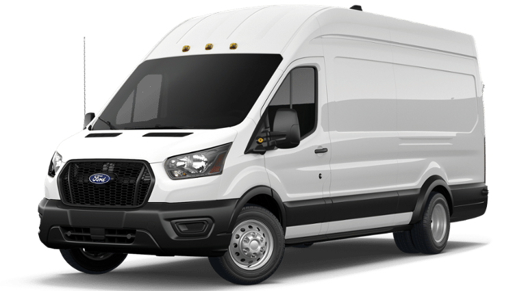 2026 Ford Transit Commercial Cargo Van in Oxford White — front three-quarter view