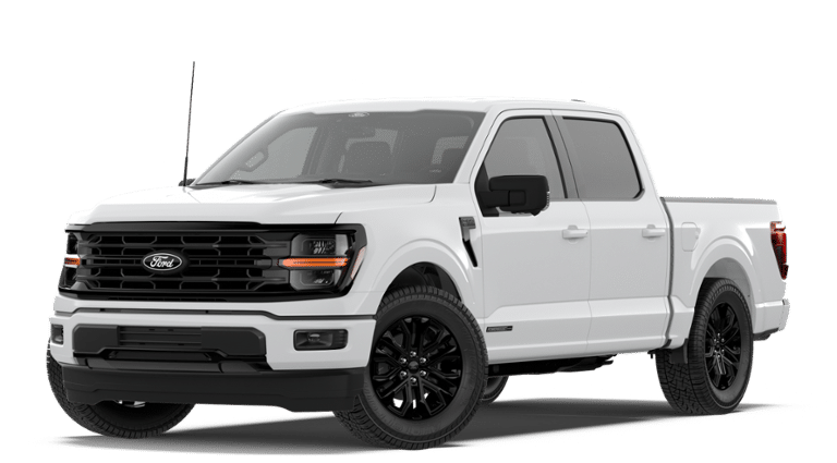 2026 Ford F-150 XLT in Oxford White — front three-quarter view