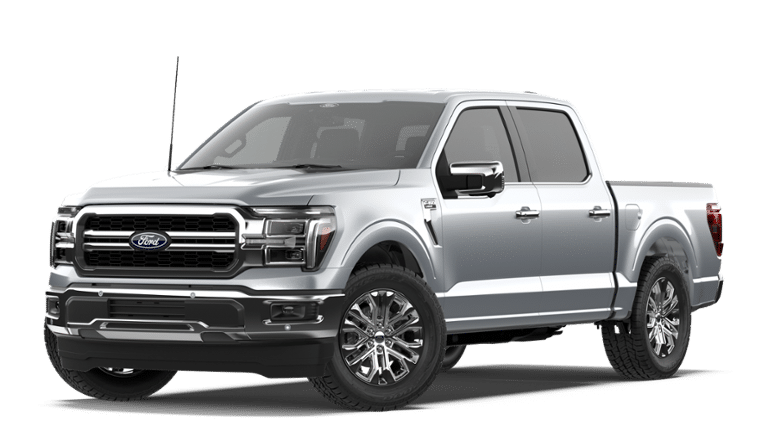 2026 Ford F-150 Lariat in Iconic Silver Metallic — front three-quarter view