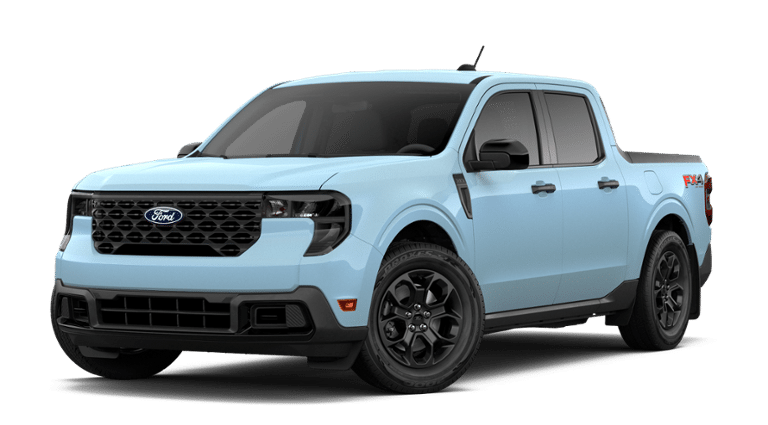 2026 Ford Maverick XLT in Light Blue — front three-quarter view
